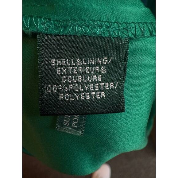 LRL Ralph Lauren Evening Emerald Green One Shoulder Gown Ruched  10P VTG Glamour - Picture 6 of 6